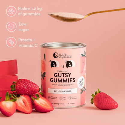 Nutra Naturals Gutsy Gummies Gut Loving Snack Strawberry 150g