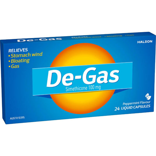 De-gas Helps To Relieve Stomach Wind Bloating & Gas 24 Pack