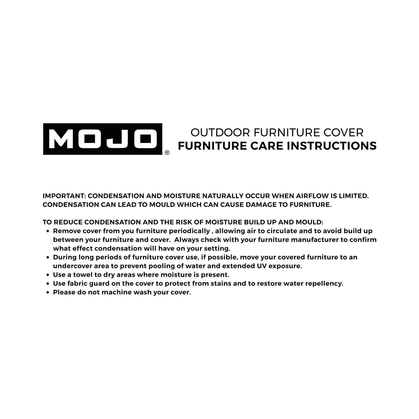 Mojo Large Rectangle Table & Chairs Cover - 3000 x 1650mm