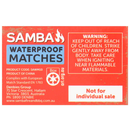 Samba Waterproof Matches - 10 Pack