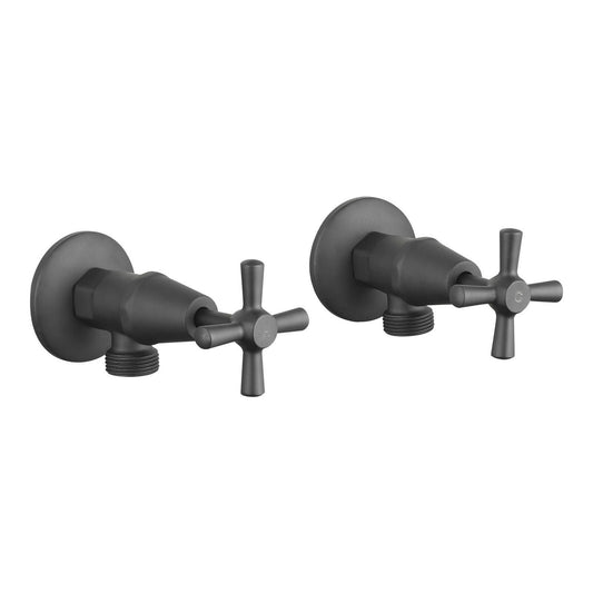 Mondella CADENZA 1/2 Turn Washing Machine Set Matte Black Chrome Cadenza