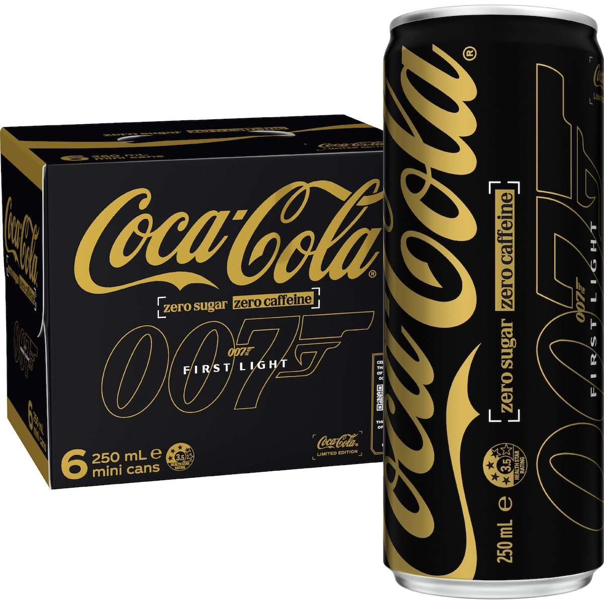 Coca-cola Mini Zero Sugar Zero Caffeine Cans 250ml X 6 Pack