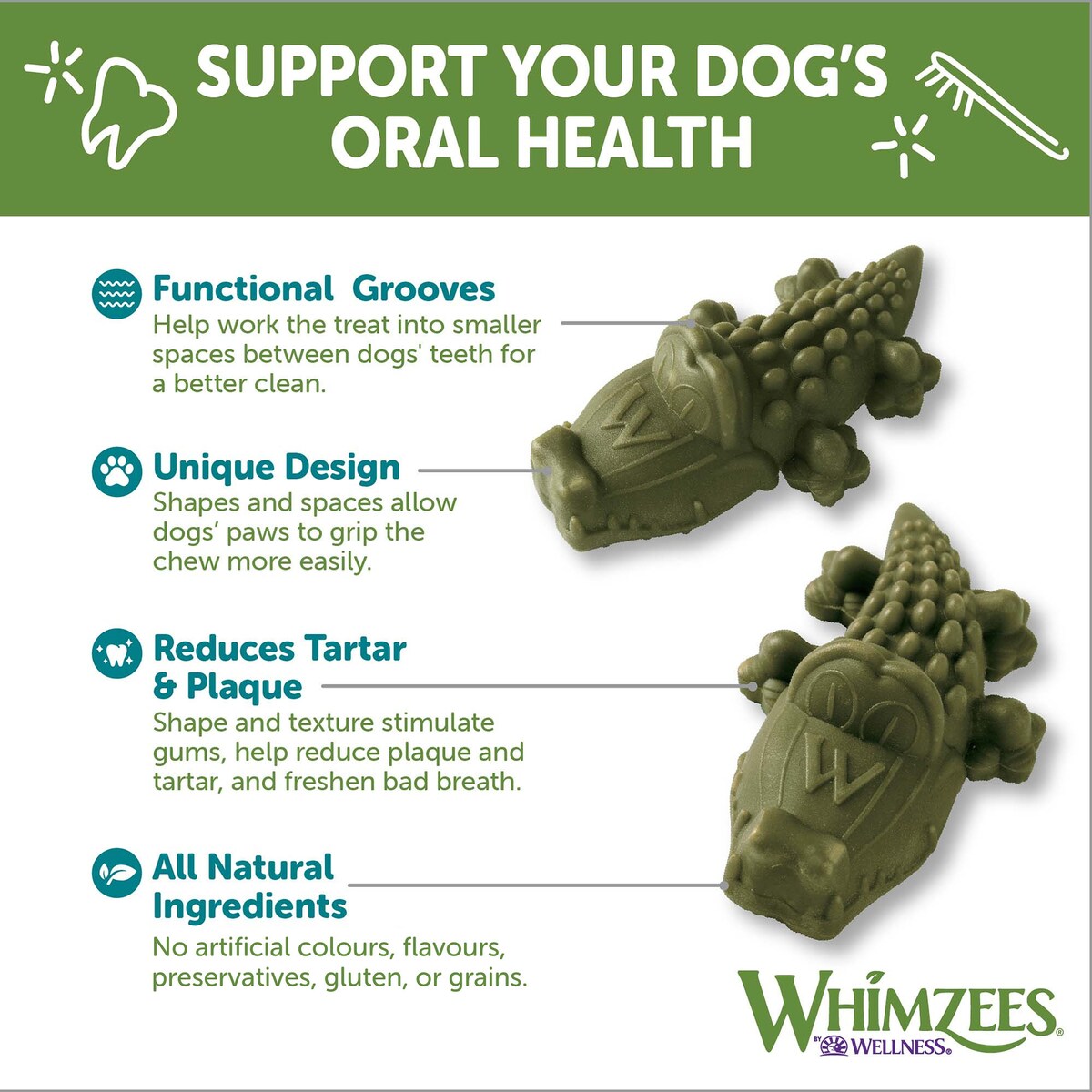 Whimzees Daily Dental Dog Treats Medium 2 Pack
