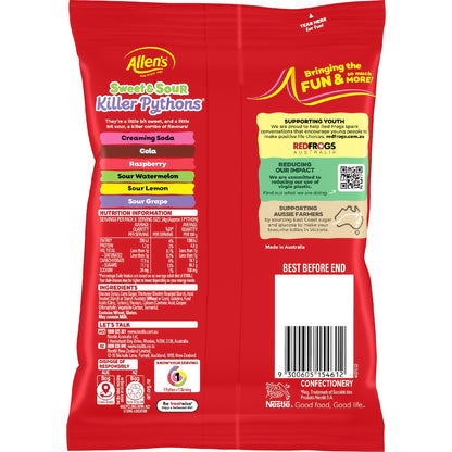 Allens Sweet & Sour Killer Pythons Lollies 192g