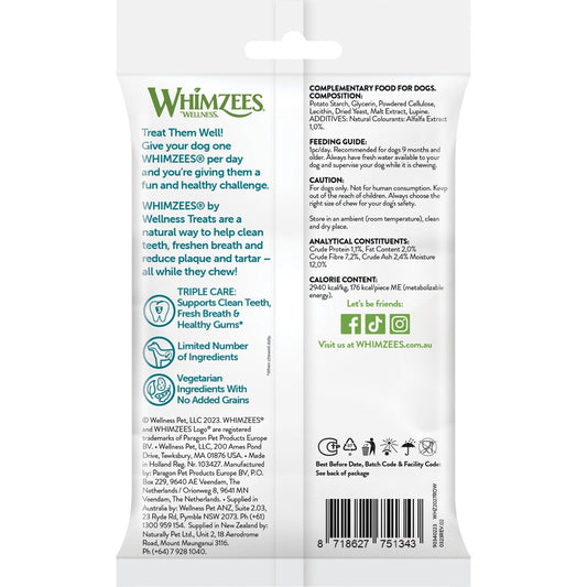 Whimzees Daily Dental Dog Treats Large Each