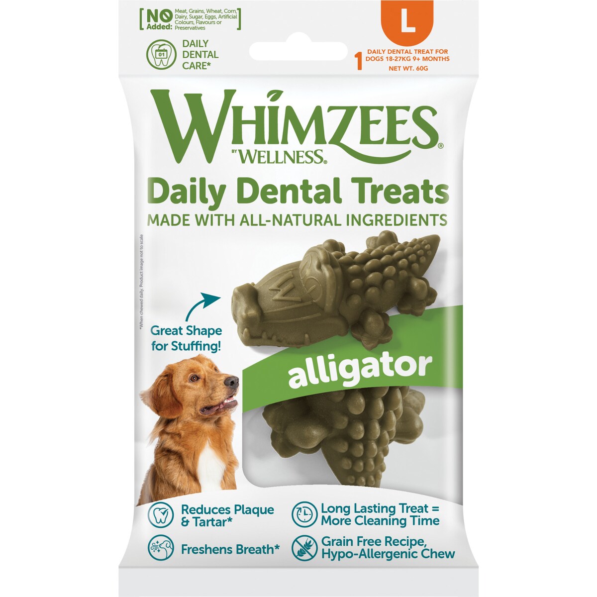 Whimzees Daily Dental Dog Treats Large Each
