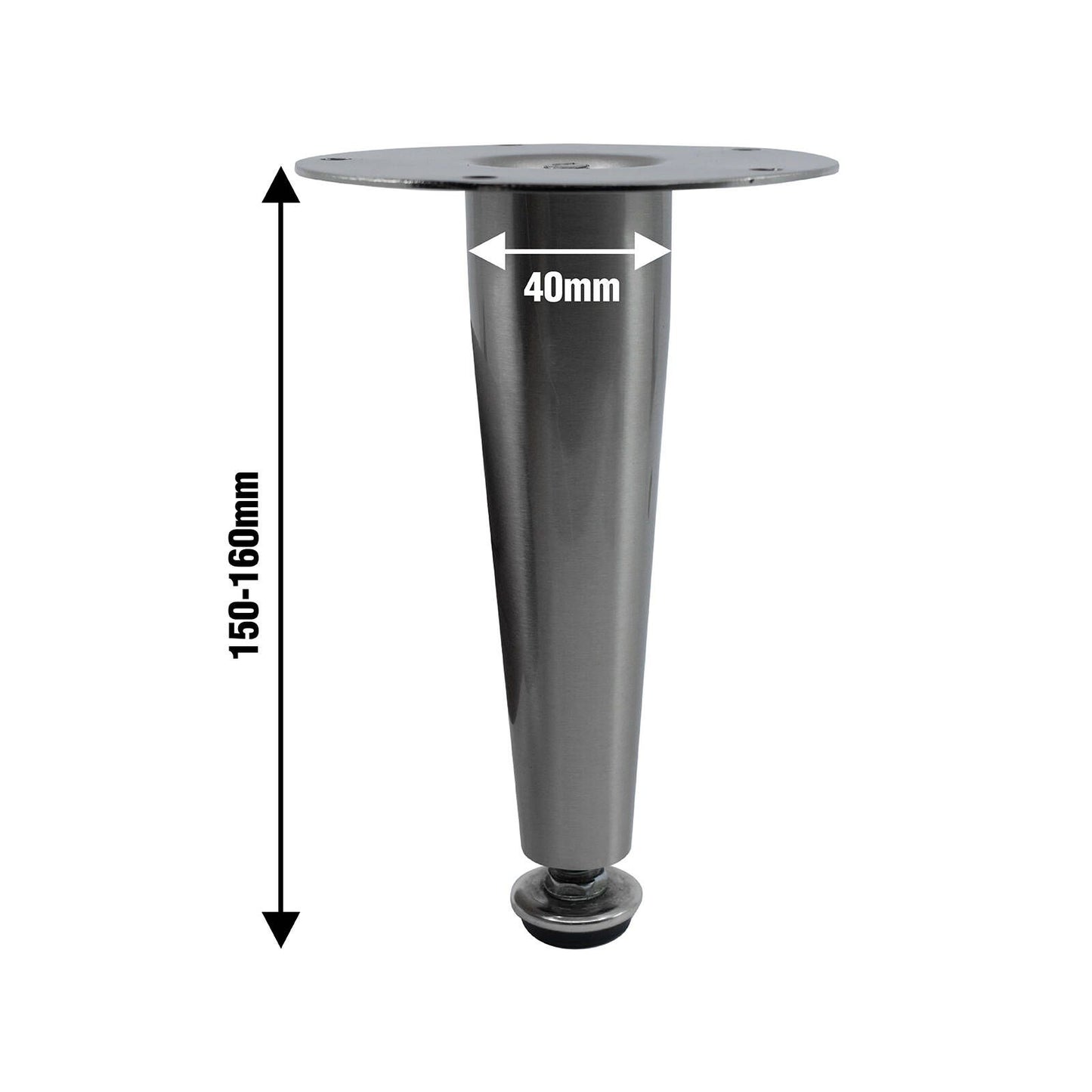 Adoored 150mm Brushed Nickel Tapered Metal Legs