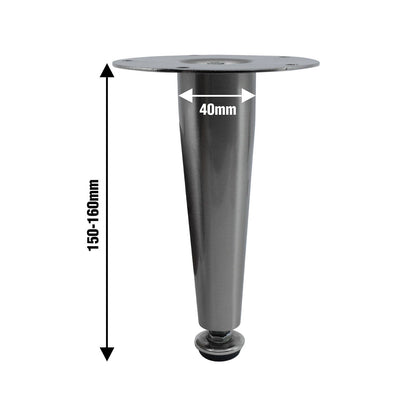 Adoored 150mm Brushed Nickel Tapered Metal Legs