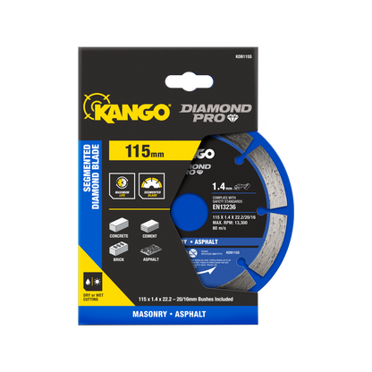 Kango Segmented Diamond Saw Blade - 115mm - Diamond - Dry Cutting