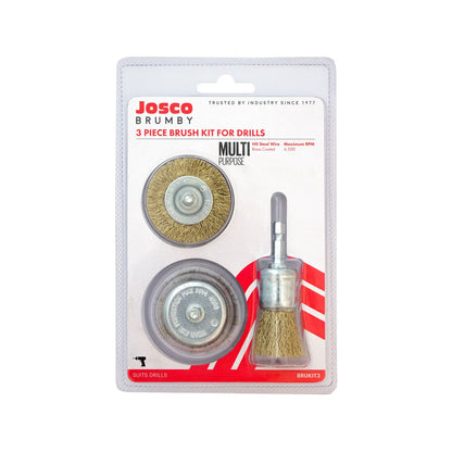 Josco Drill Brush Kit - 3 Piece - 205 x 185 x 45mm