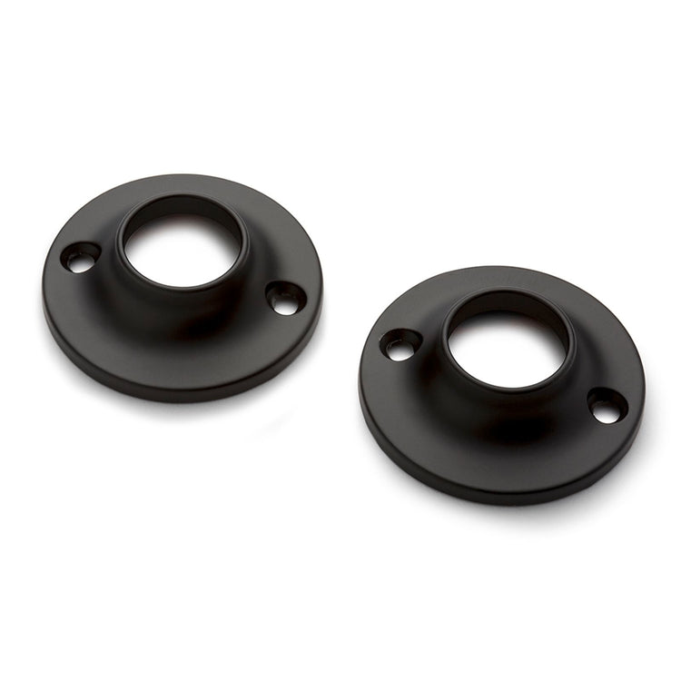 Sandleford 19mm Black Fitting Rod Round Flange 2 Pack