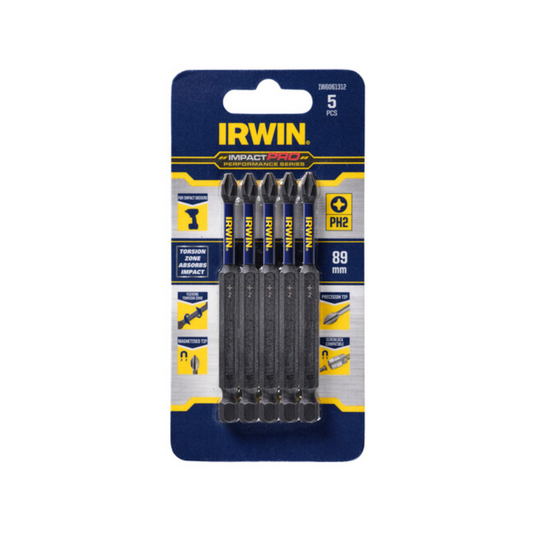 Irwin Impact Pro Performance Bits 89mm PH2 5 Pack