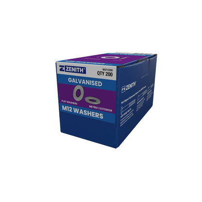 Zenith M12 Hot Dip Galvanised Flat Round Washers - 200 Pack
