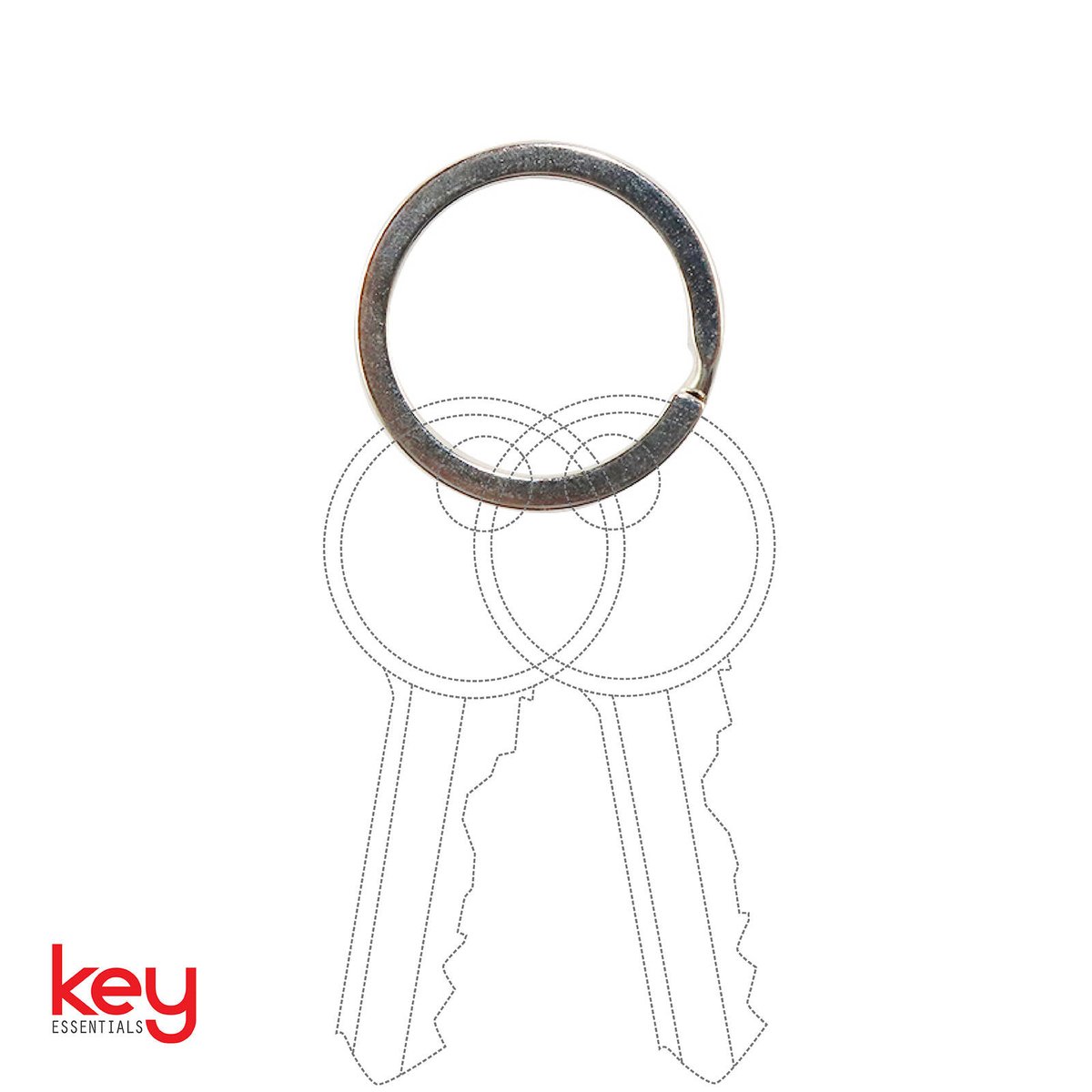 Key Essentials Split Rings - 25mm - Steel - Nickel Plated - 5 Pack