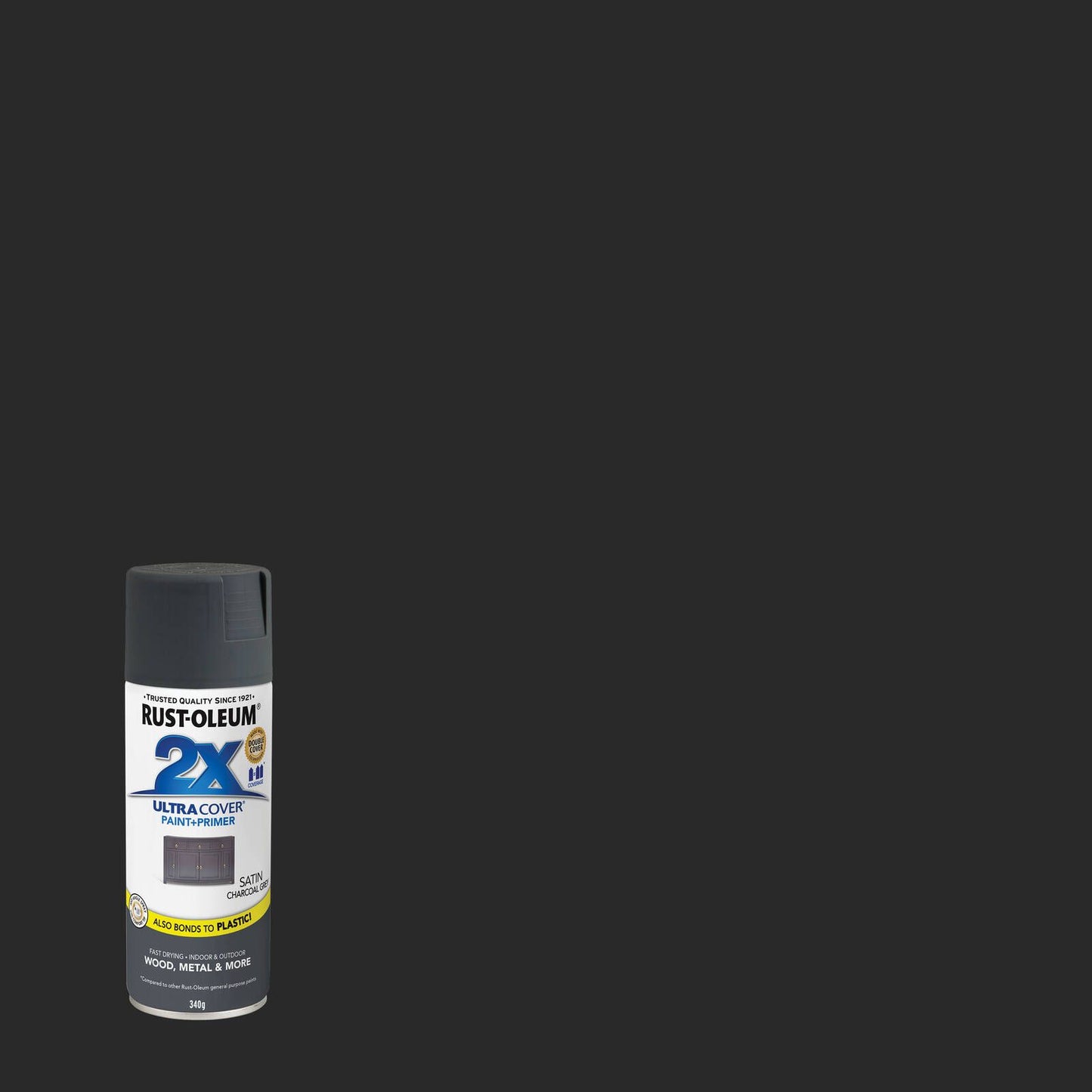 Rust Oleum 2X Ultra Cover Spray Paint - Satin Charcoal Grey - 340g