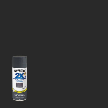 Rust Oleum 2X Ultra Cover Spray Paint - Satin Charcoal Grey - 340g
