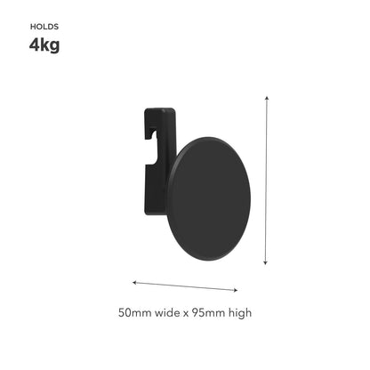Mode Acoustic Panelling Robe Hooks - 75 x 93mm - Black - 2 Pack