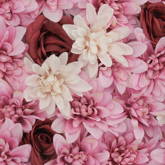 Un Real Dahlia Rose Flower Hedge Tile - 50 x 50cm