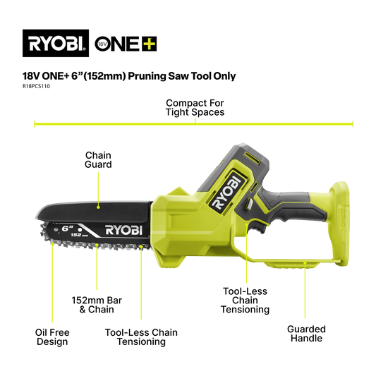 Ryobi ONE+ Pruning Saw - 6" - Tool Only
