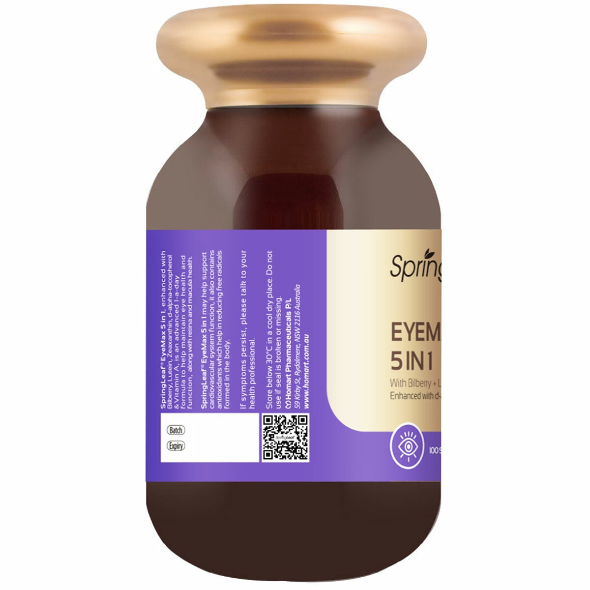 Springleaf Eyemax 5 in 1 Daily Bilberry SLC03610-PA 100 Capsules
