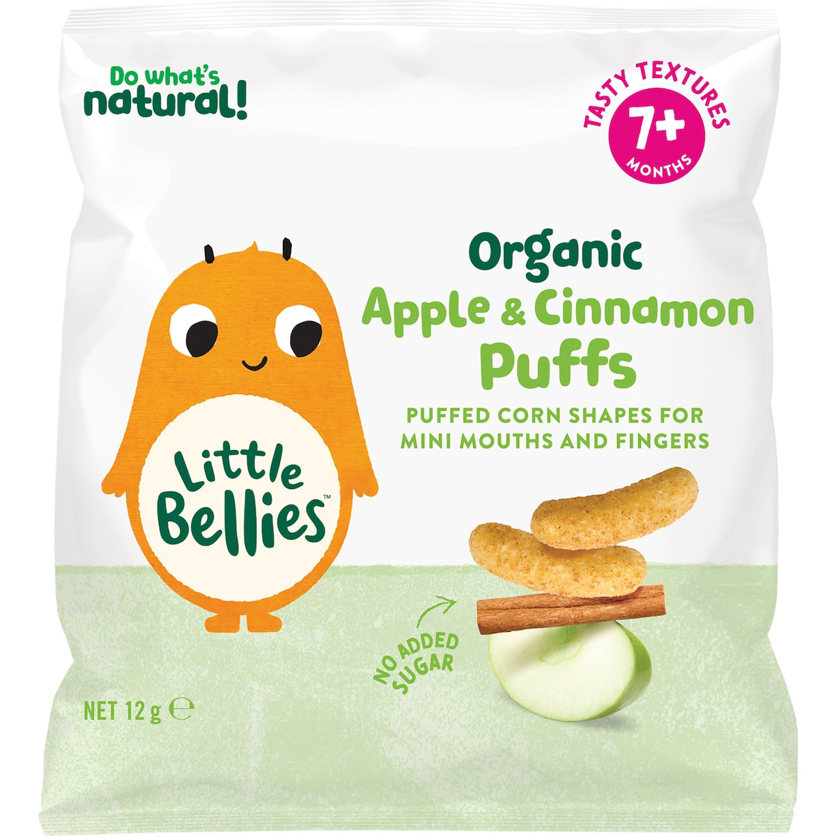 Little Bellies Organic Puffs Apple & Cinnamon 12g