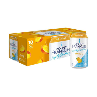 Mount Franklin Lightly Sparkling Water Mango - 10 Pack