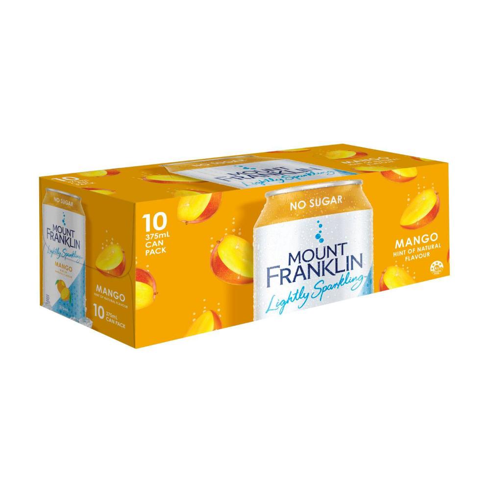 Mount Franklin Lightly Sparkling Water Mango - 10 Pack