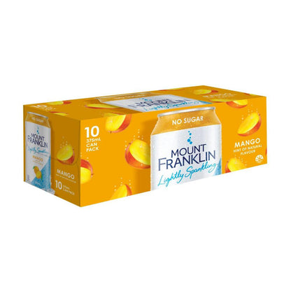 Mount Franklin Lightly Sparkling Water Mango - 10 Pack