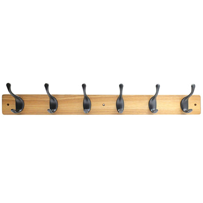 Adoored 6 Hook Rustic Pine Board Rack