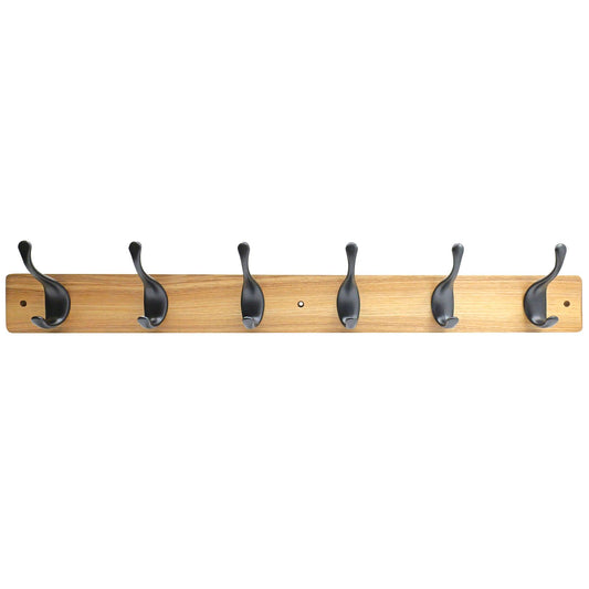 Adoored 6 Hook Rustic Pine Board Rack