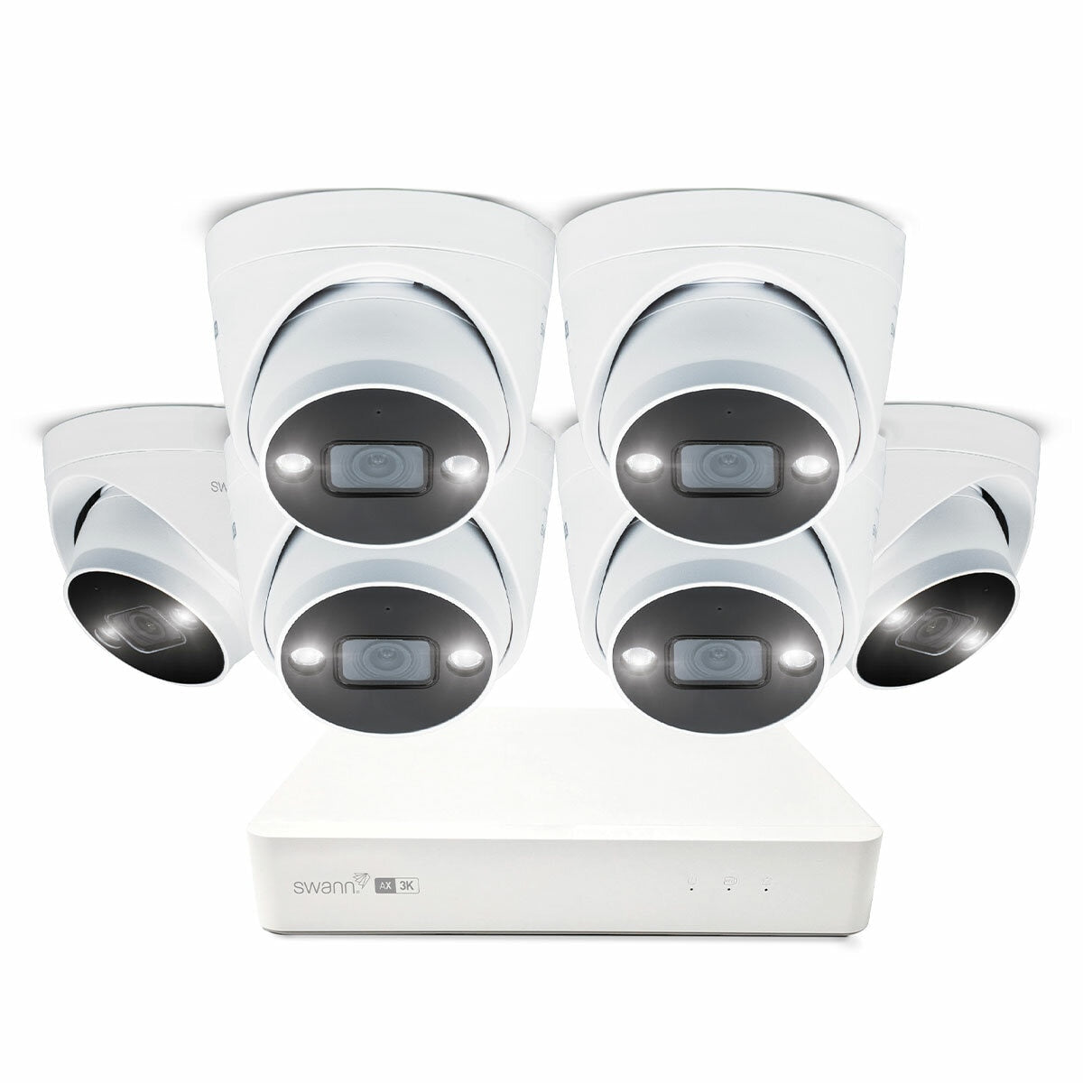 Swann Advancedx 3K Wired Nvr 6 Dome Camera Kit 1TB White