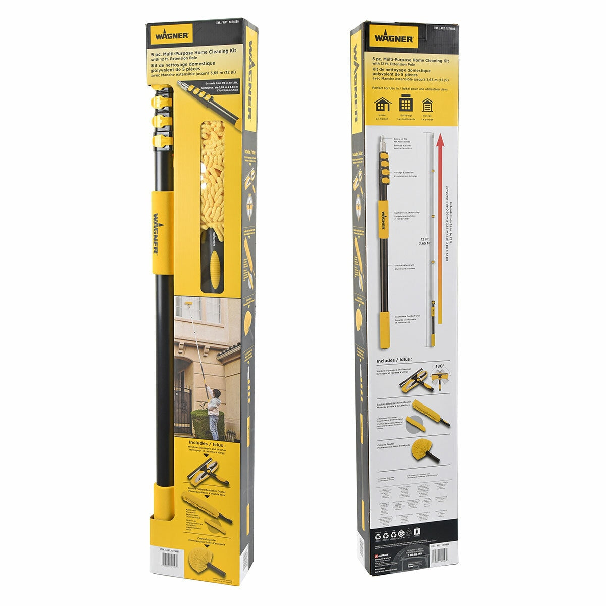 Wagner Multi-Purpose Cleaning Kit 5 Piece Set 130063CCF Yellow Black 3.65m