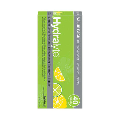 Hydralyte Effervescent Tablets Lemon Lime - 40 pack