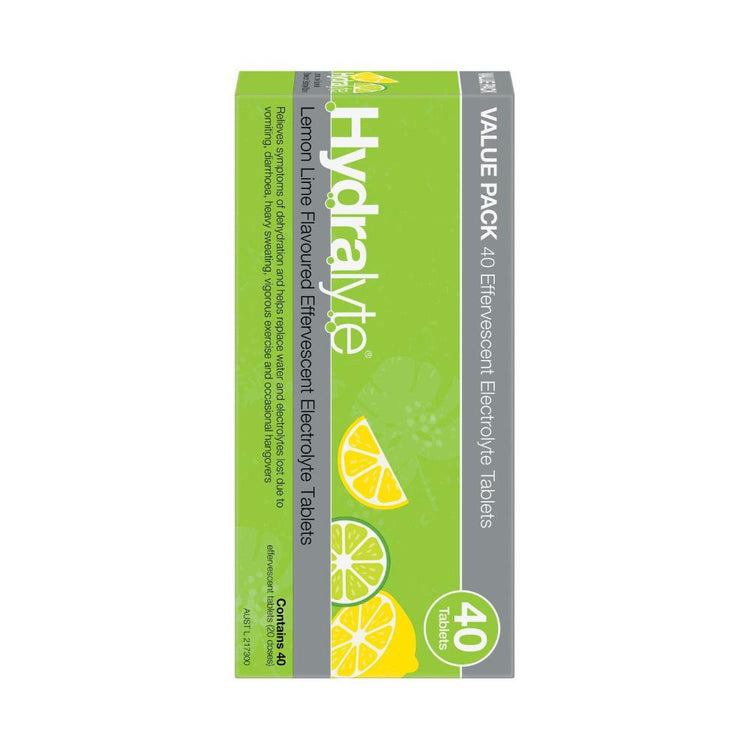 Hydralyte Effervescent Tablets Lemon Lime - 40 pack