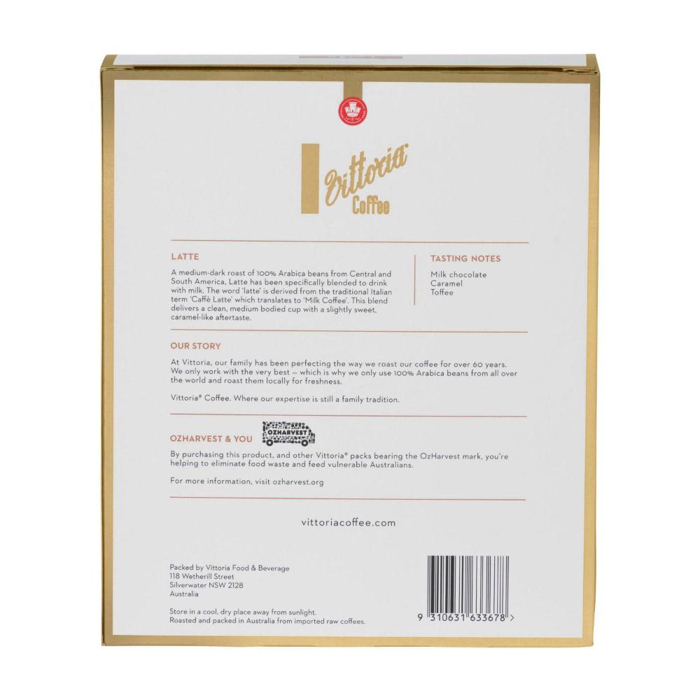 Vittoria Latte Nespresso Compatible Aluminium Coffee Capsules - 20 Pack
