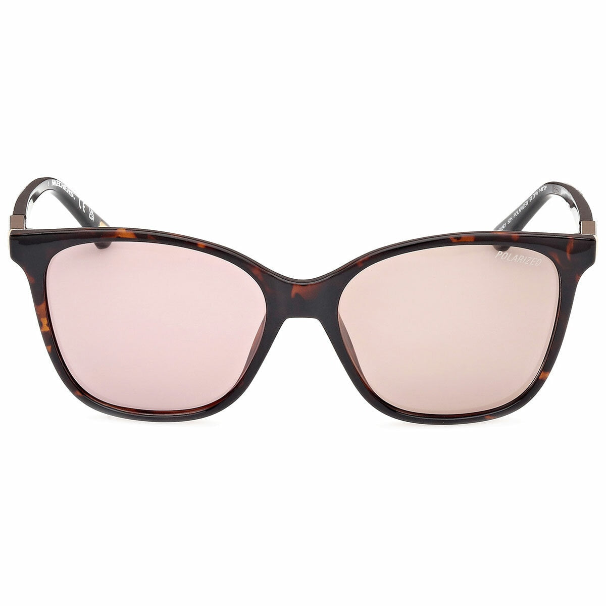 Skechers SE6361 01D Women's Square Polarised Sunglasses Shiny Black Smoke