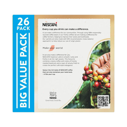 Nescafe Hazelnut Latte Coffee Sachets - 26 pack