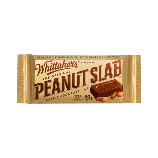 Whittaker's Original Peanut Slab Milk Chocolate Bar - 50g