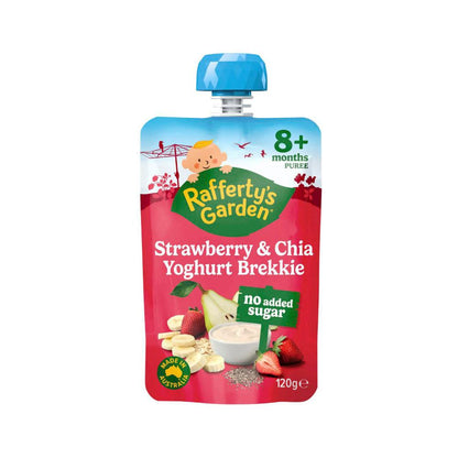 Rafferty's Garden Strawberry & Chia Yoghurt Brekkie No Added Sugar Baby Food Pouch 8+ Months - 120g