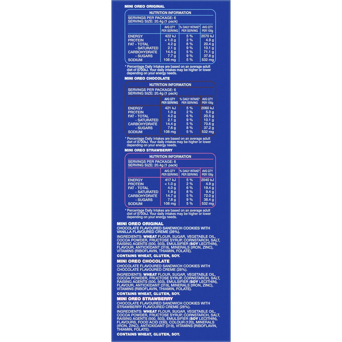 Oreo Minis Cookies Variety Bags 18 Pack 367g
