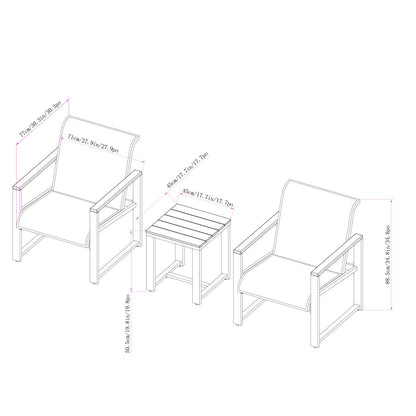 Sunvilla Helio 3 Piece Seating Set Graphite Aluminium Weather Resistant