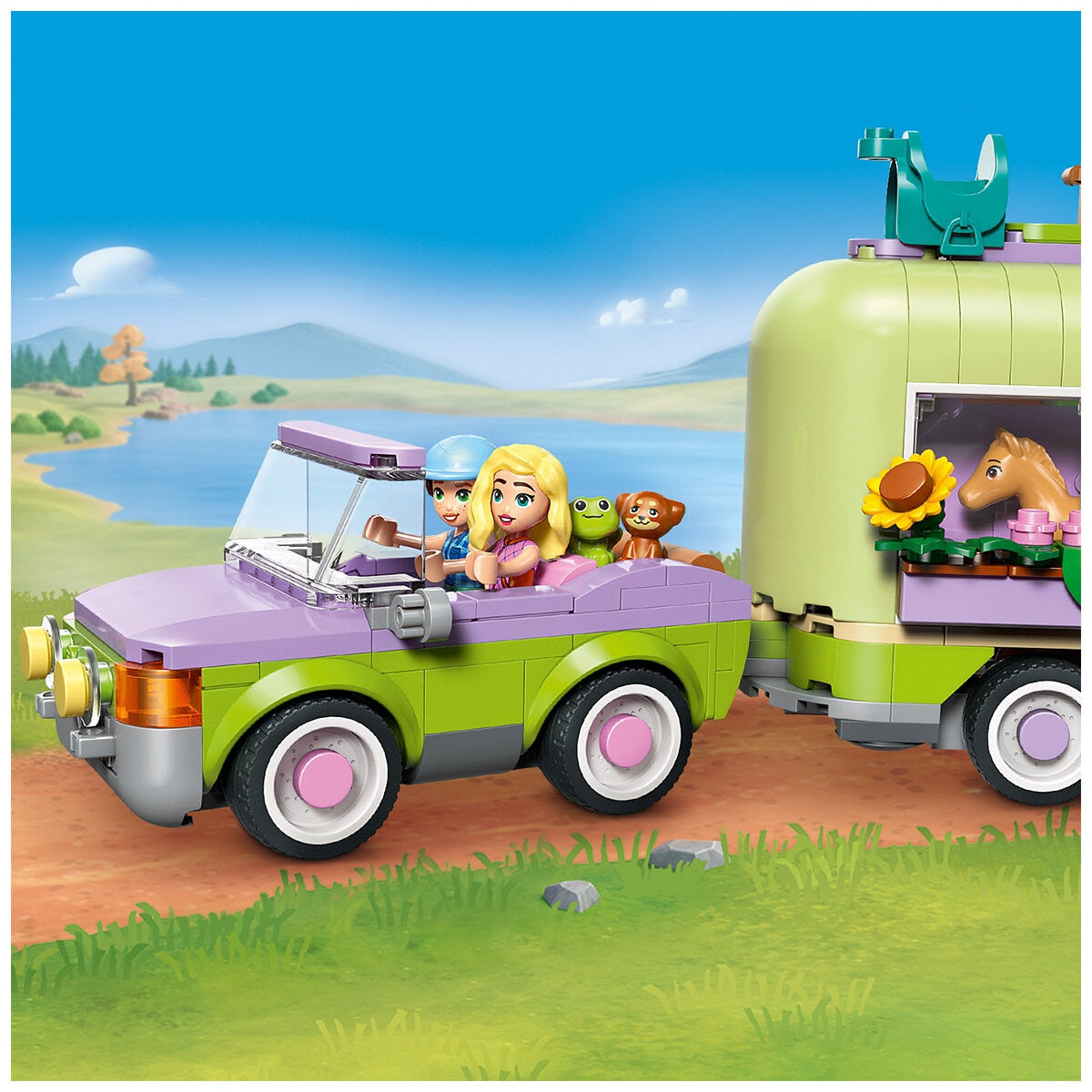 Lego Friends Horse & Baby Foal Trailer Set for Ages 7+ 42695
