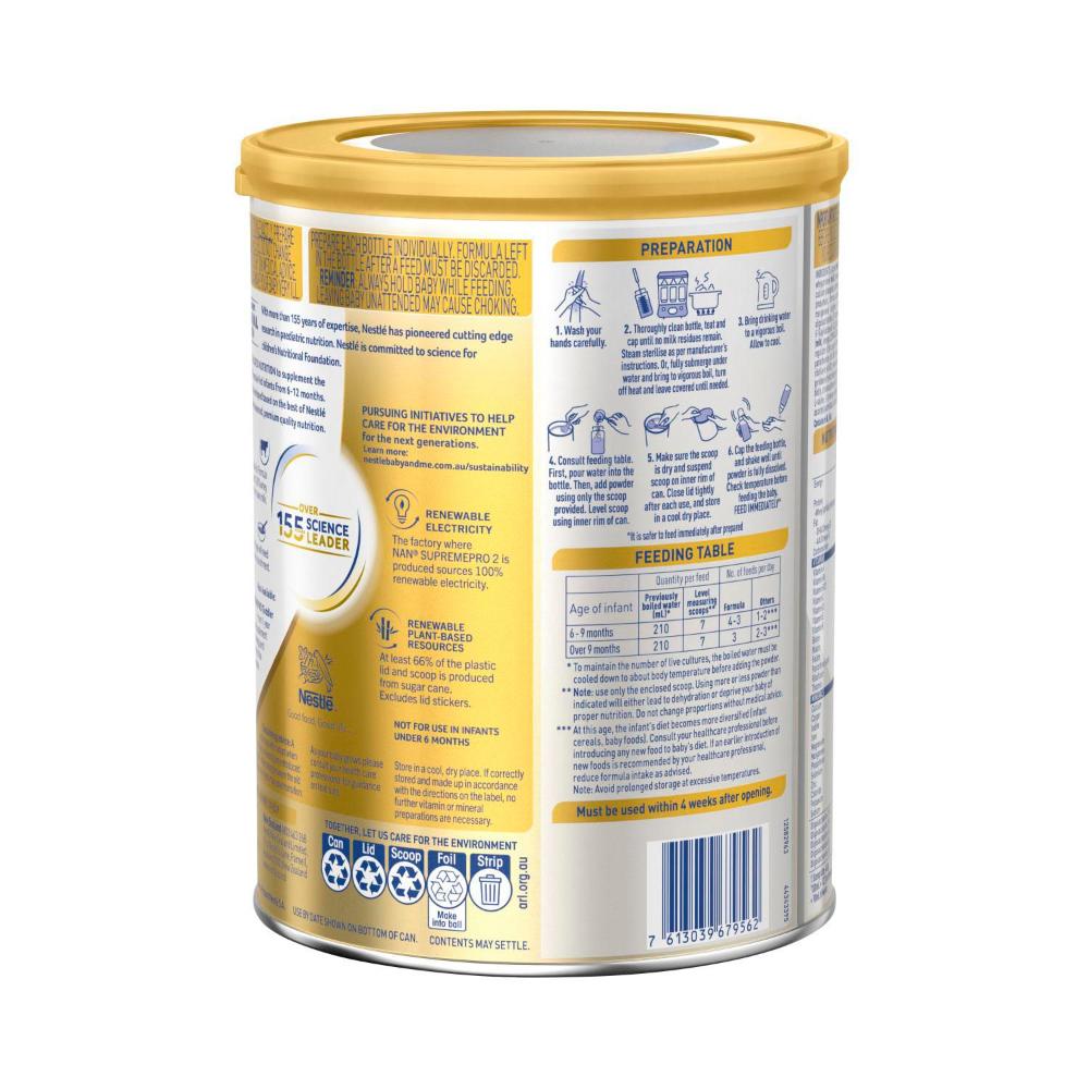 Nestle Nan Supremepro 2 Follow-on Baby Formula 6-12 Months Powder - 800g