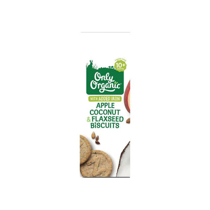 Only Organic Apple Coconut And Flaxseed Biscuit With Prebiotics 10+ Months - 100g