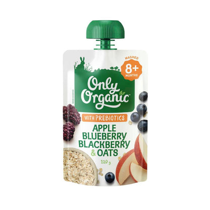Only Organic Apple Blueberry Blackberry Oat Prebiotics 8+ Months - 120g