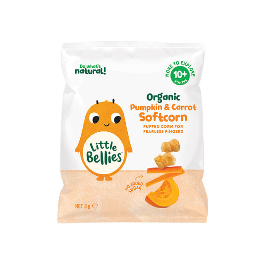Little Bellies Organic Pumpkin And Carrot Soft Corn 10+ Months - 8g