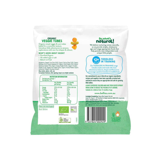 Little Bellies Veggie Tubes Sweetcorn & Carrot 12m+ - 12g