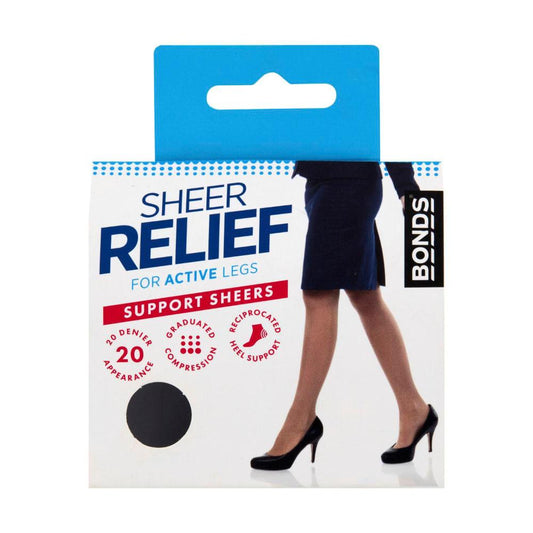 Sheer Relief Pantyhose Black Average - 1 each