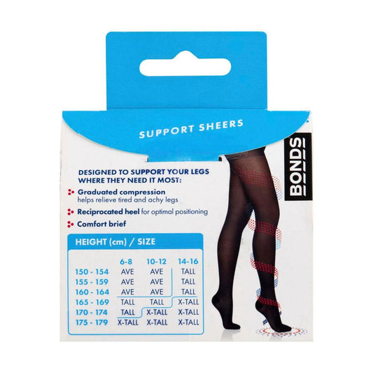 Sheer Relief Pantyhose Black Average - 1 each