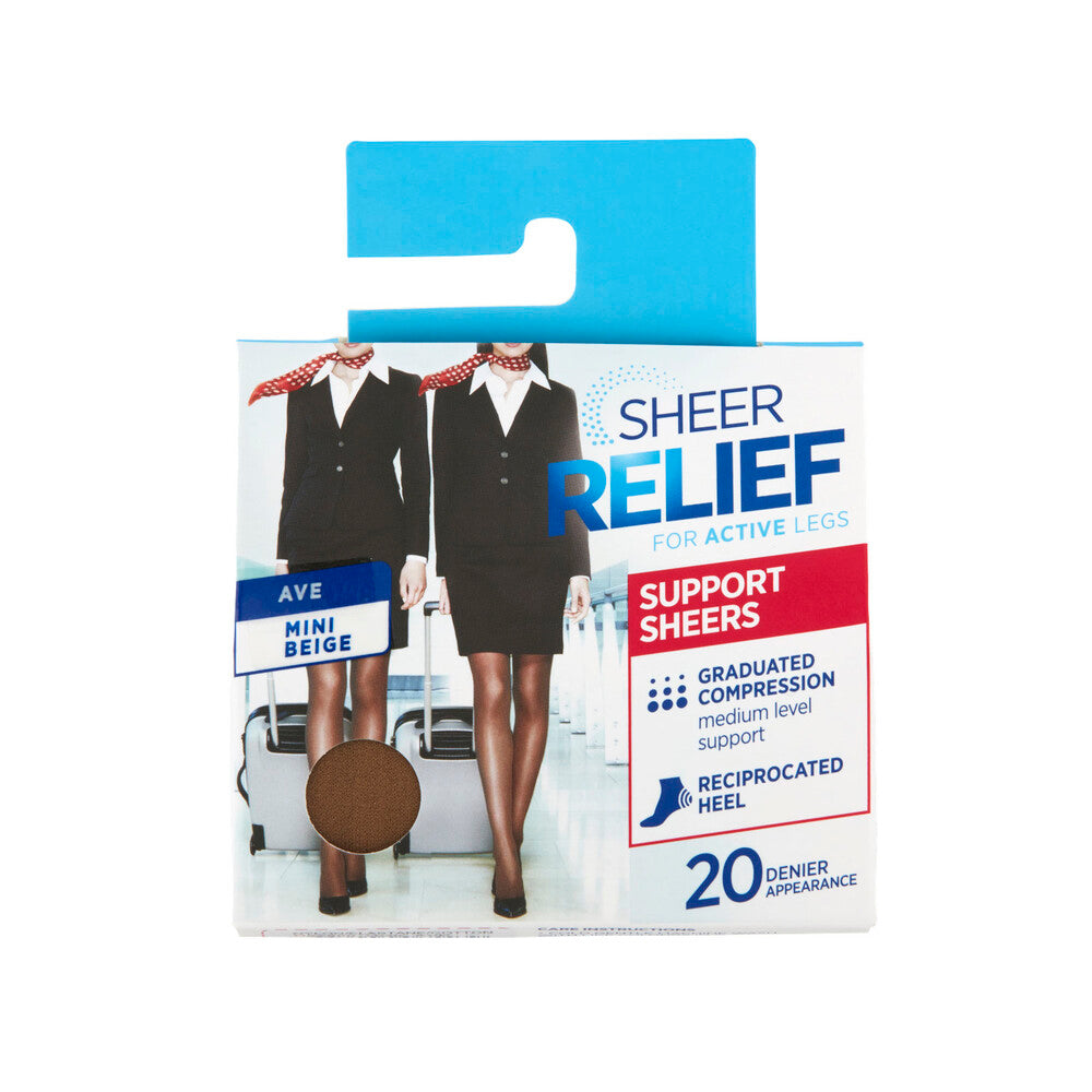 Sheer Relief Pantyhose Beige Average - 1 each